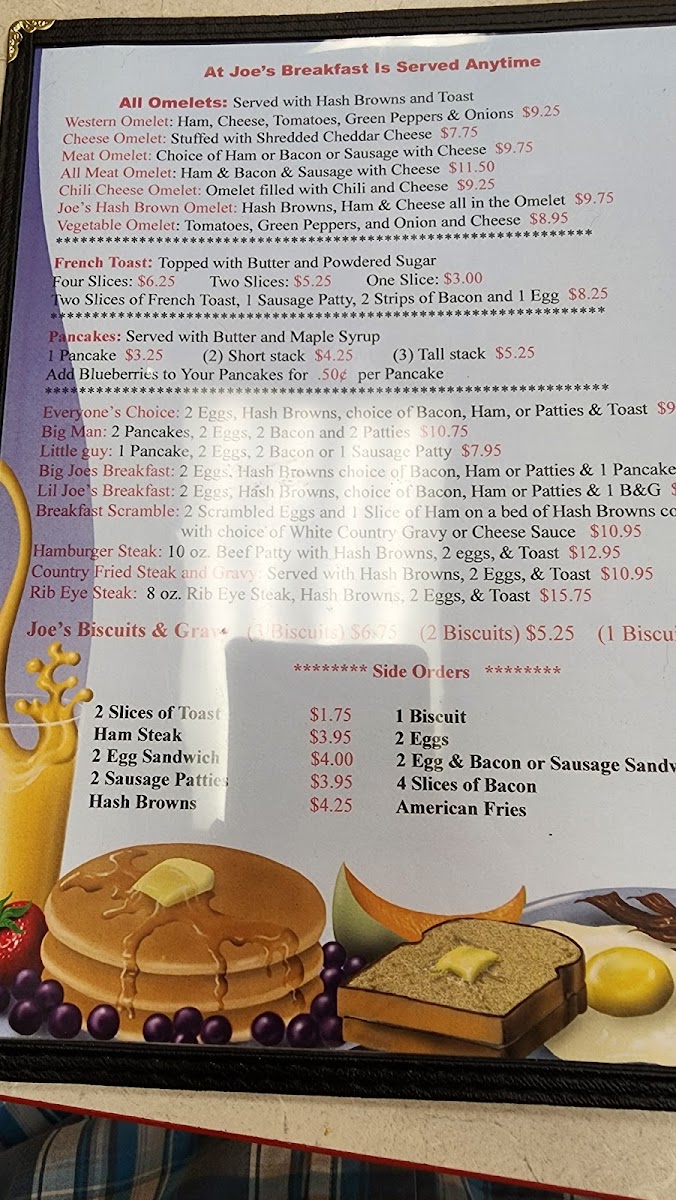 Joe's Diner West Menu - Image 2